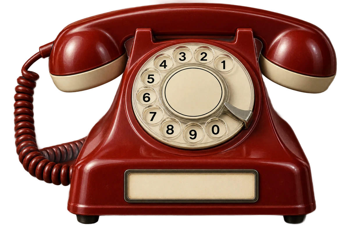 Piros tárcsás telefon
